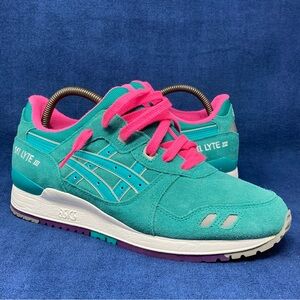 Asics Gel Lyte III Turquoise and Pink Sneakers